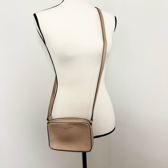 Kate Spade Staci Mini Camera Cossbody Bag Rose Gold Cow Leather Travel Casual - Picture 13 of 13